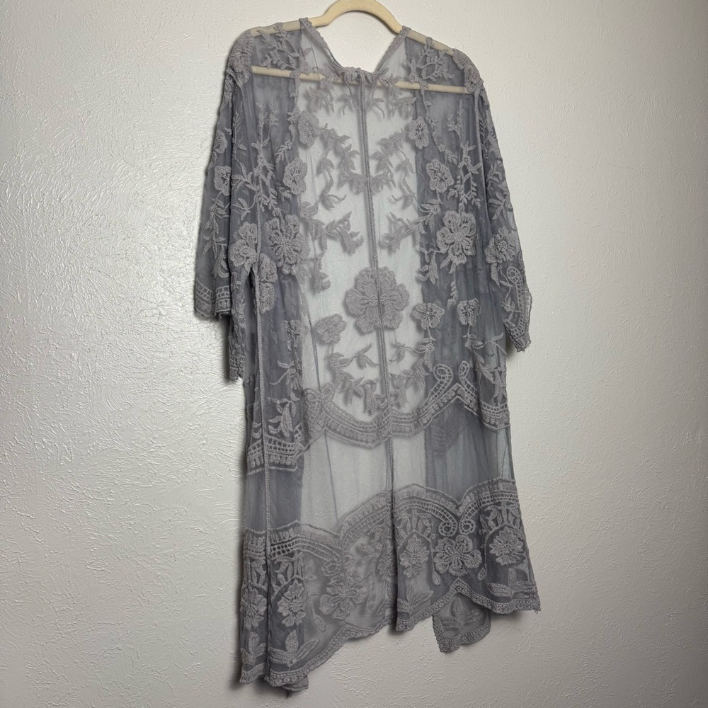 POL Sheer Dainty Lace Midi Robe Coverup - Picture 3 of 8